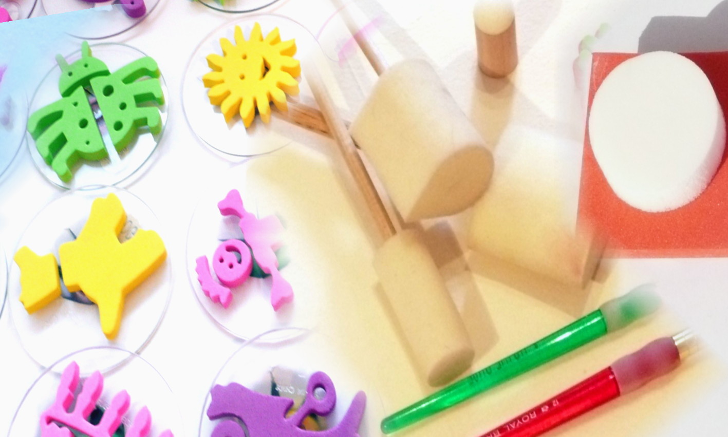 Sponges and stamps Ceramic studio in a box